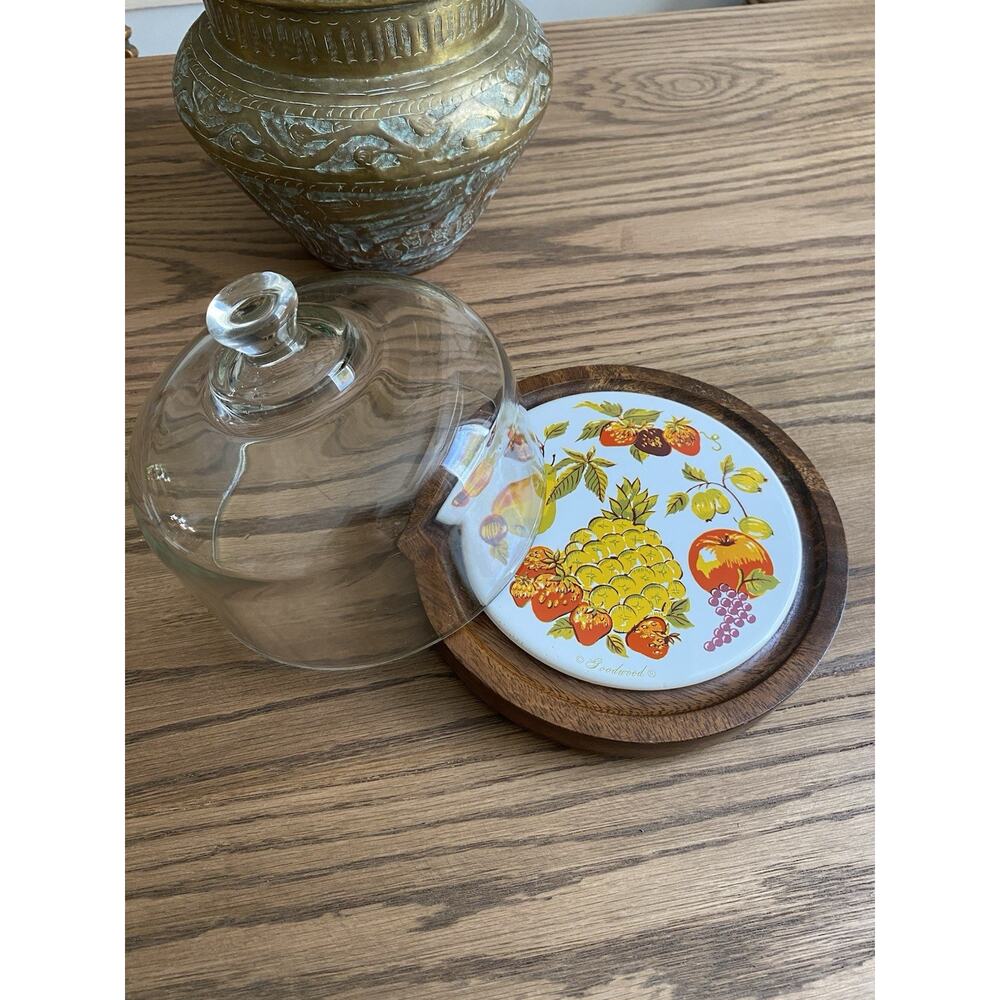 Vintage Goodwood Cheese Plate With Glass Cloche Cheese Platter Glass Dome